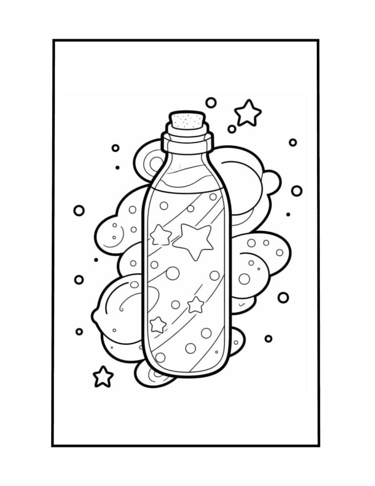 space in the bottle coloring page