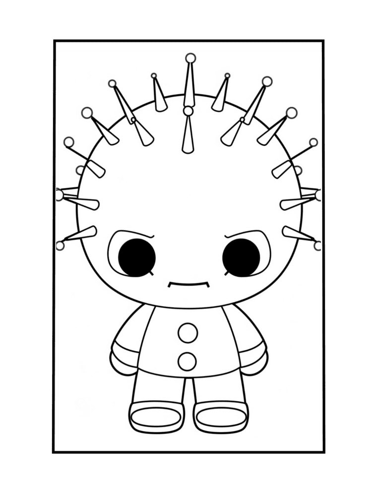 spooky chibi coloring page