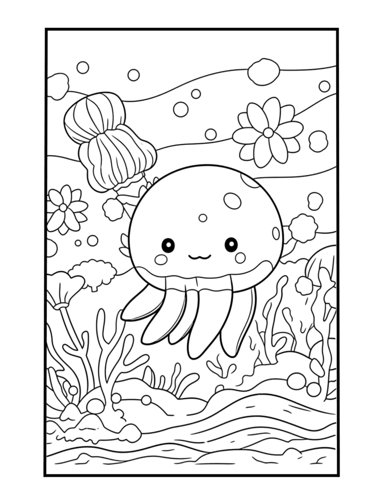 under the sea cute coloring sheet