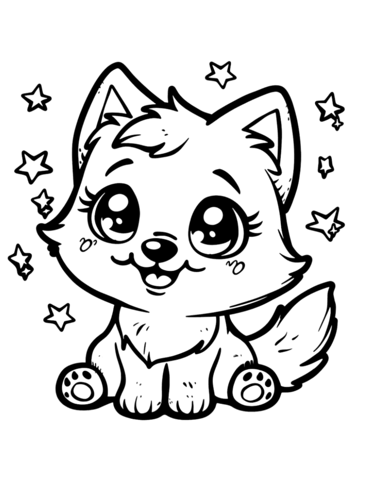 Adorable Fox Coloring Page