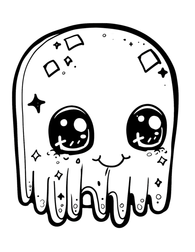 Cute Ghost Coloring Page