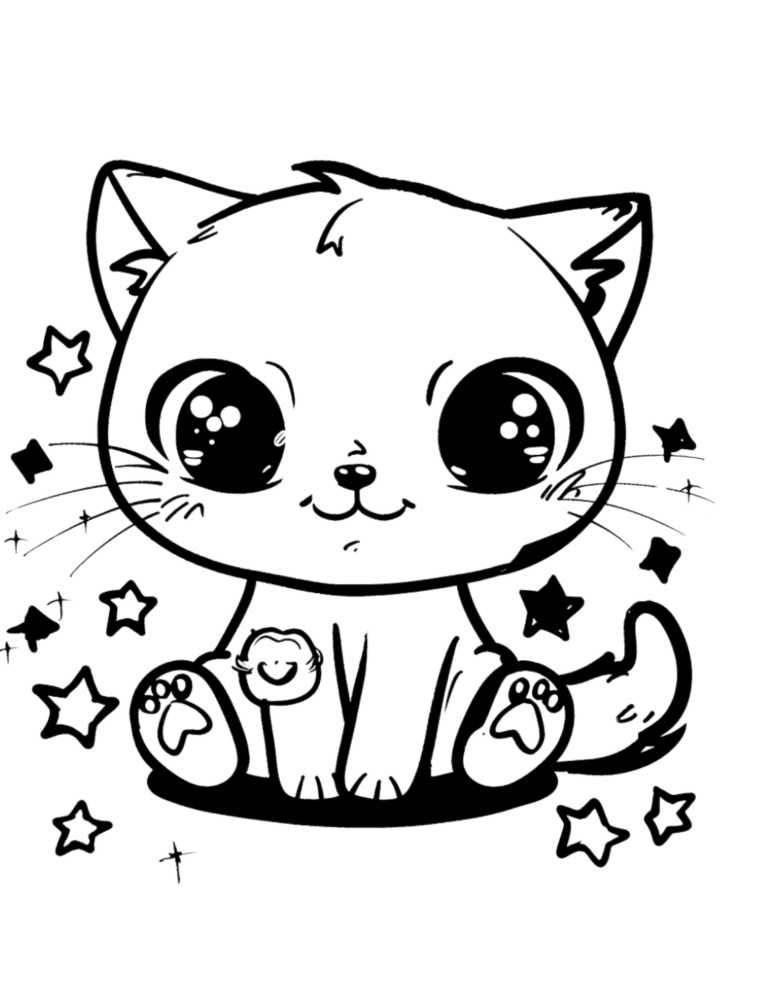 Cute Kawaii Coloring Page