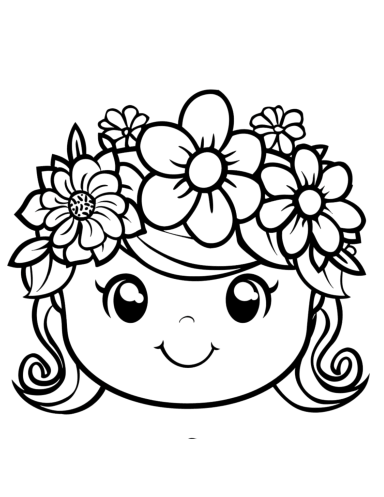 Crown Flower Coloring Page 1