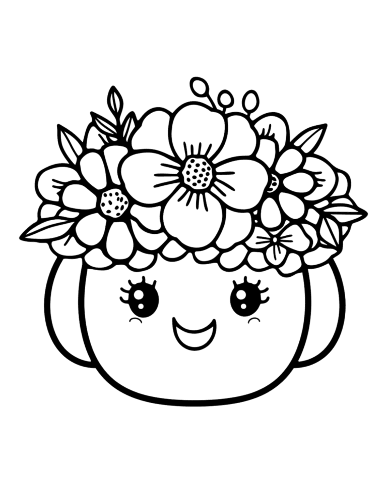 Crown Flower Coloring Page 4