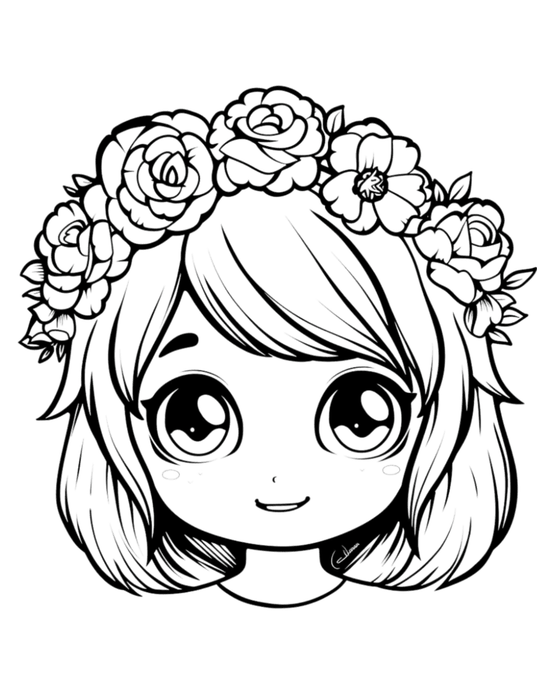 Crown Flower Coloring Page 6