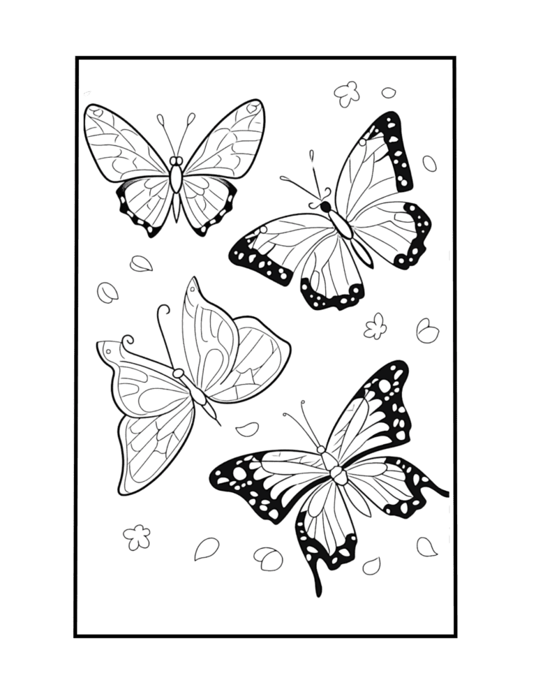adorable butterflies easy to color