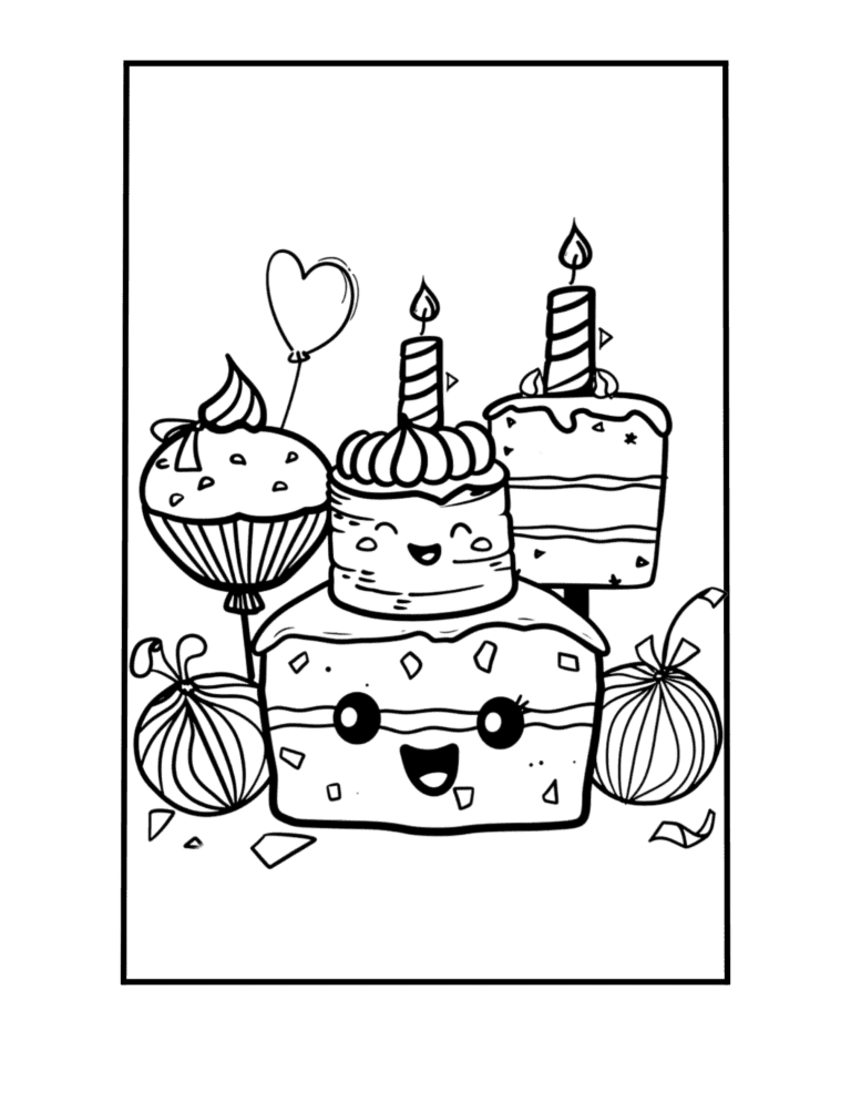 birthday celebration coloring sheet