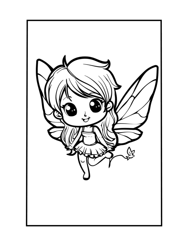 cute fairy coloring page for kids