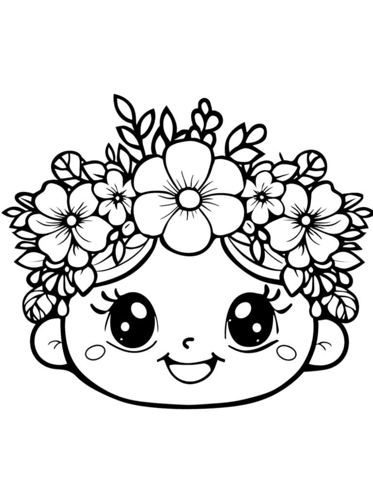 cute flower coloring page 3
