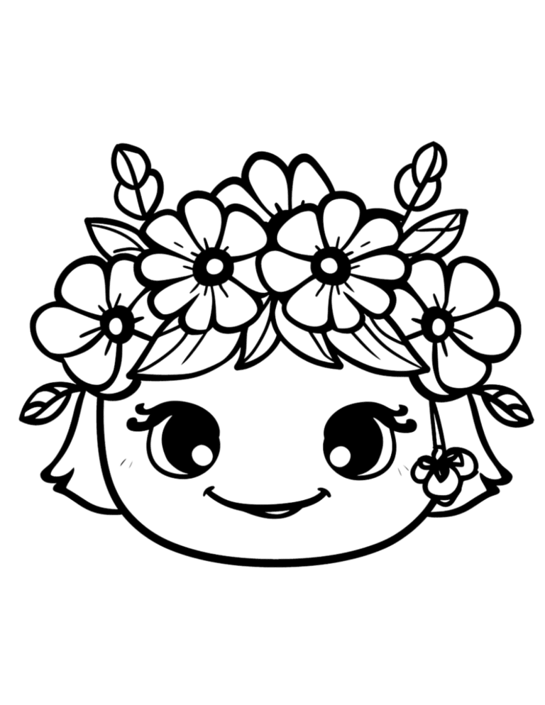 cute flower coloring page 5