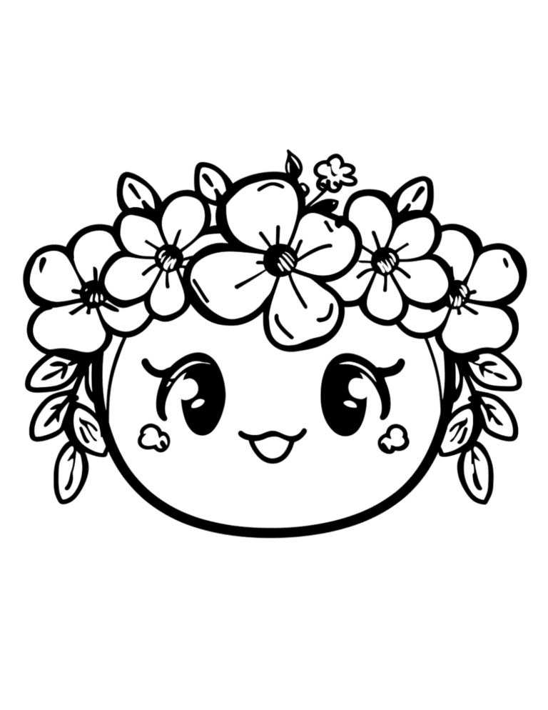 cute flower coloring page 6