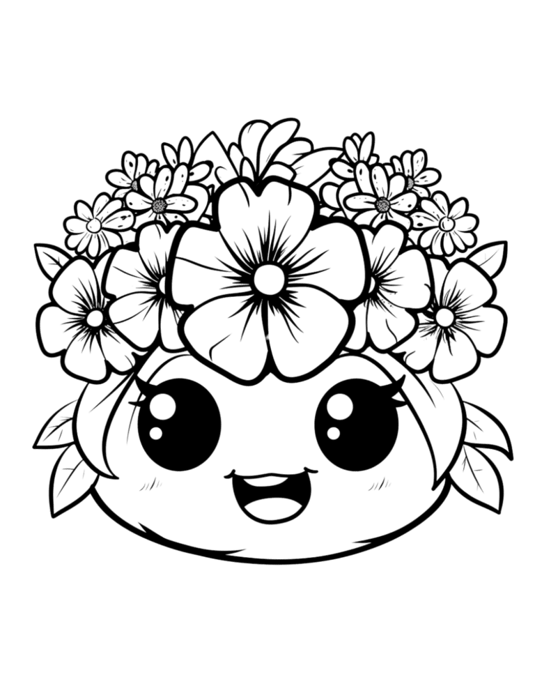 cute flower coloring page 8