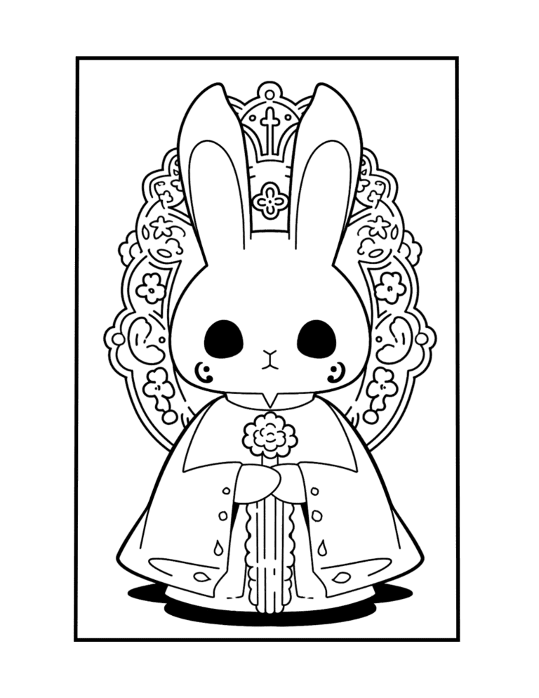 cute rabbit coloring page