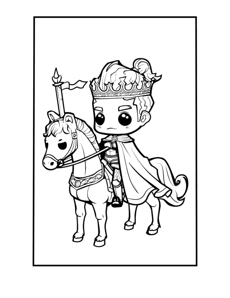 chibi king coloring sheet