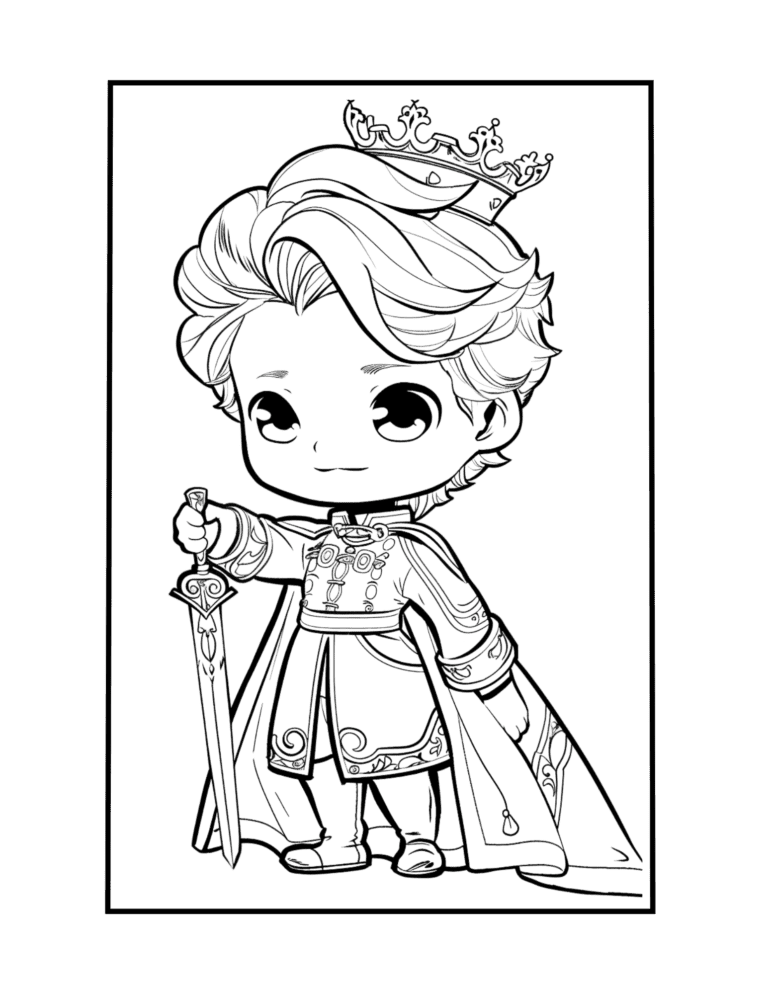 chibi king coloring page 4