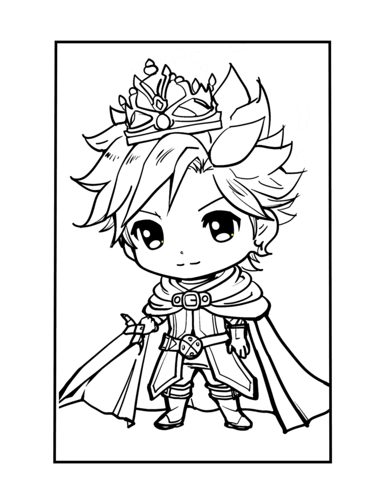 chibi king coloring page