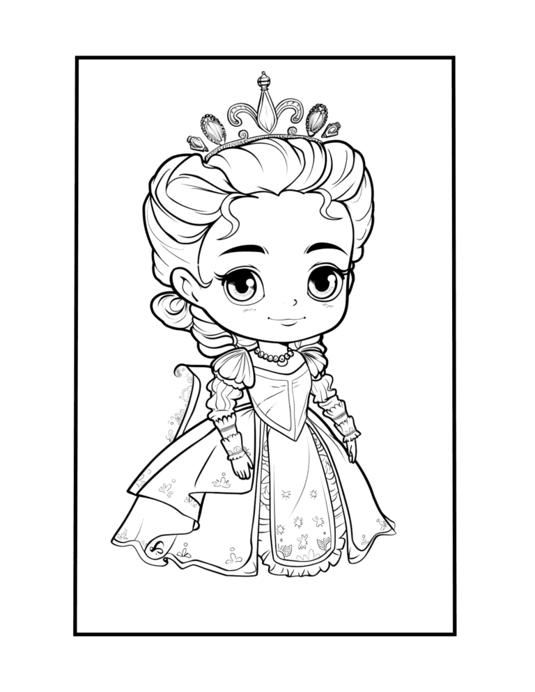 chibi princess coloring page 5