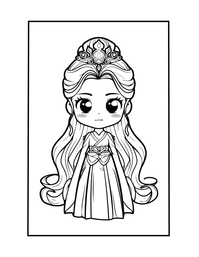 chibi princess coloring page 6