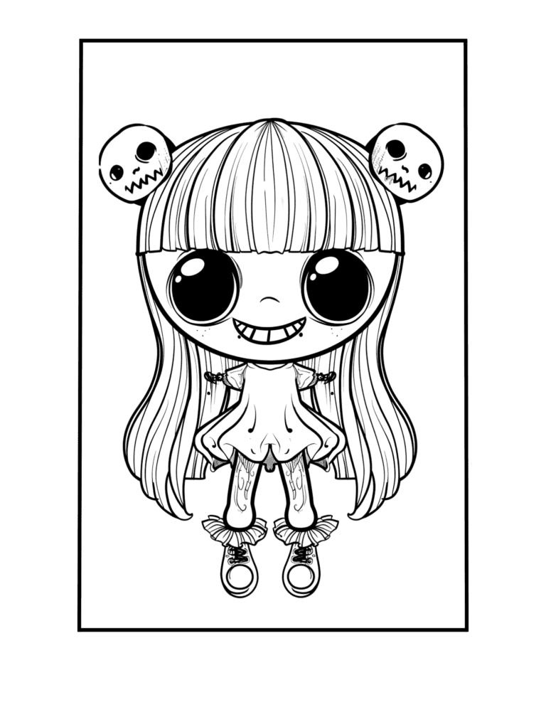 creepy cute coloring page