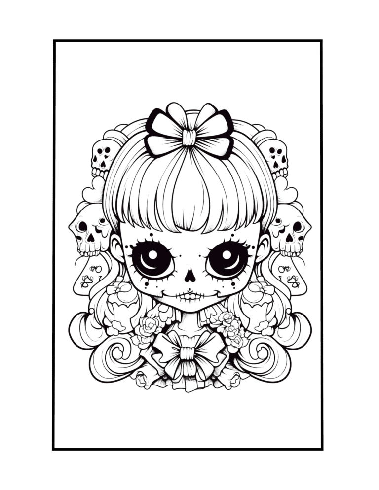 creepy cute coloring page