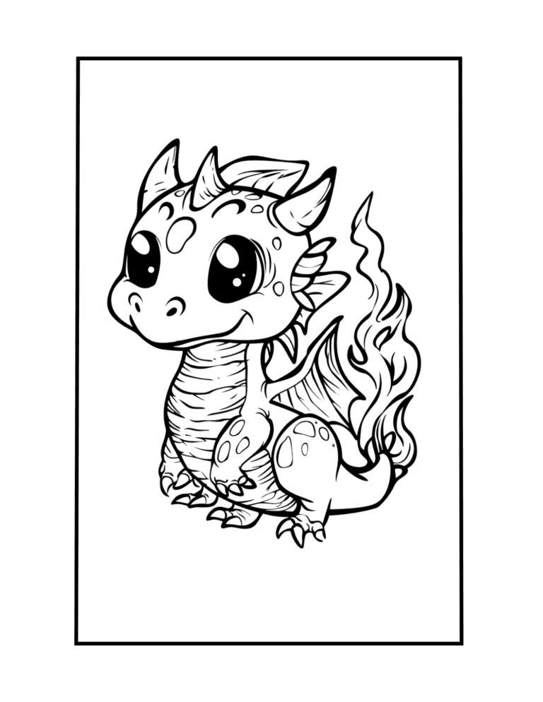 fantasy dragon for kids easy to color