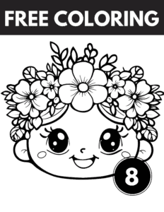 Crown Flower Coloring Pages: 8 Adorable Kawaii Coloring Pages (volume 2)