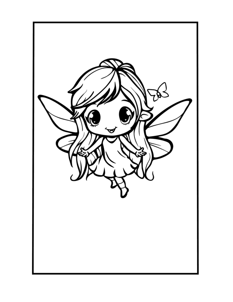 free fairy coloring page for kids