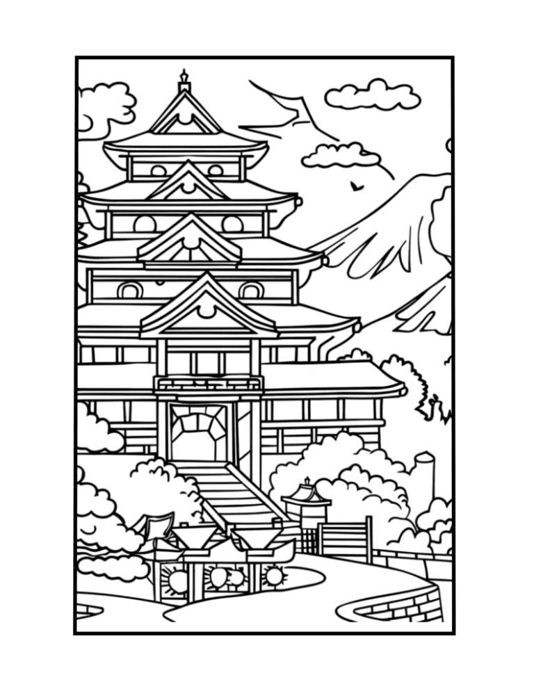 japanese landscape Coloring Sheets-4