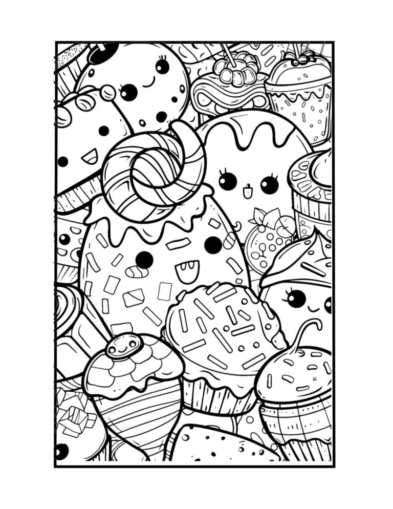 kawaii coloring page for kids