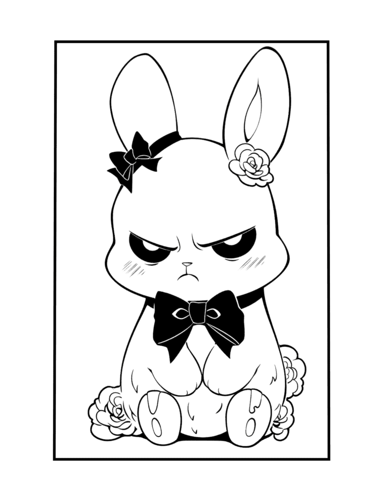 kawaii goth coloring page