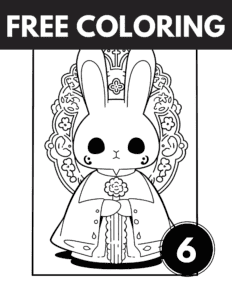 Kawaii Pastel Goth Coloring Pages With Cute Rabbits (6 pages)