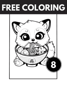 Ramen Animals Coloring Pages: 8 Adorable Coloring Sheets