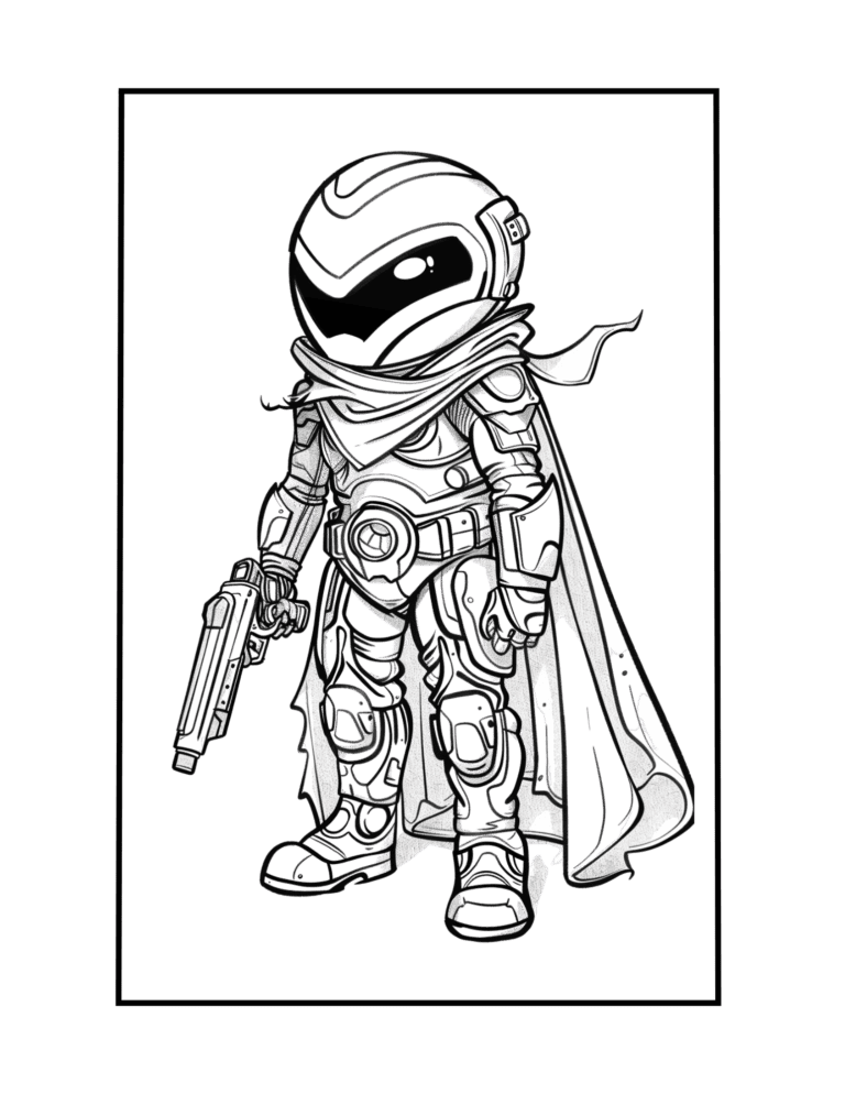 star space soldier coloring page