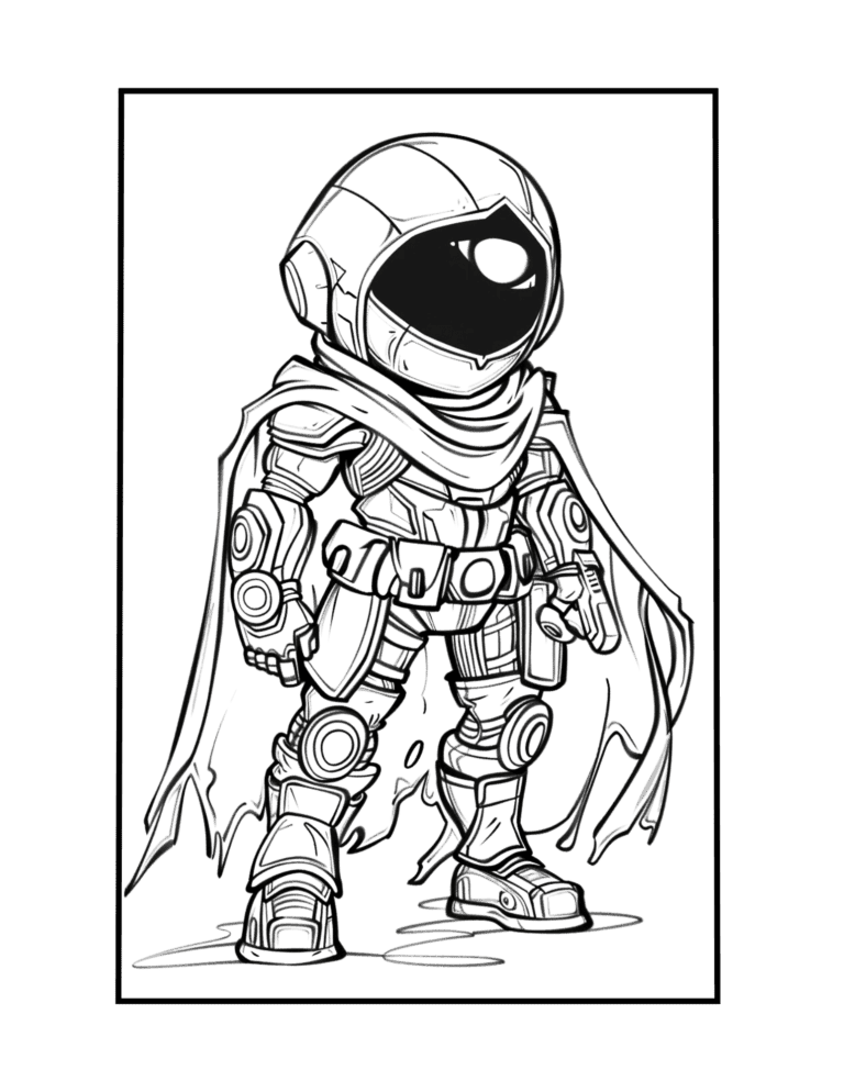 space coloring sheet with helldiver
