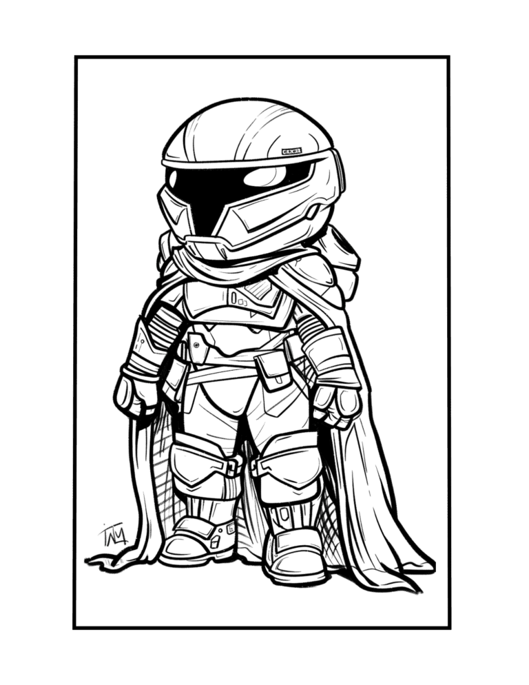 space soldier coloring page