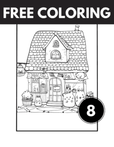 Adorable Town Coloring Book: 8 Coloring Pages With Kawaii World and the Little Creatures