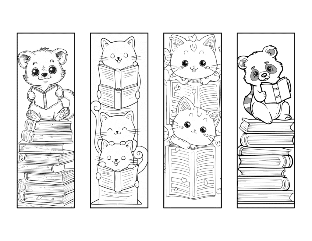 Cute bookmarks for coloring and reading