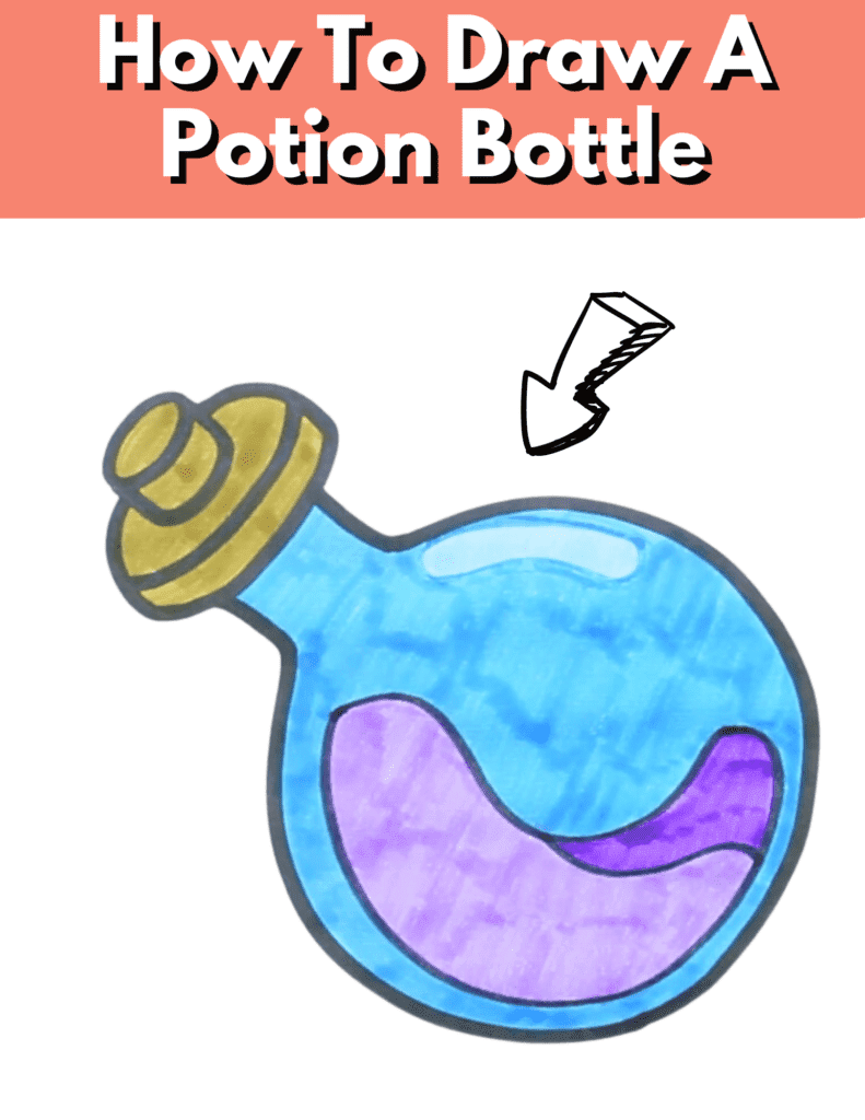 how to draw a potion bottle