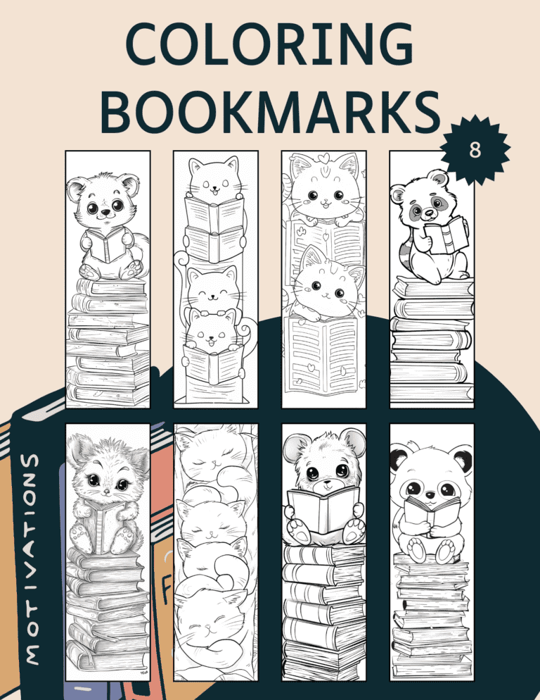 Cute Bookmarks Coloring Pages: 8 Adorable Bookmarks For Reading And Coloring