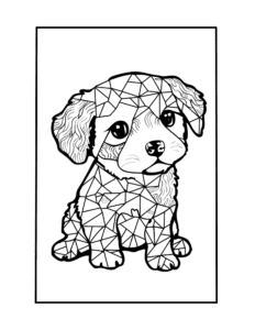 mosaic coloring page featuing puppy