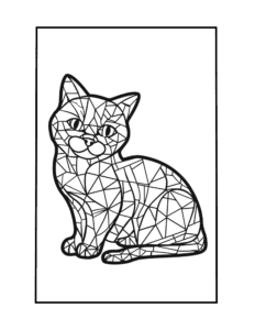 mosaic cat coloring page
