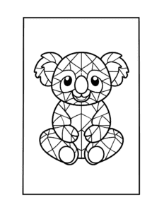 mosiac coloring page with koala