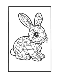 mosaic coloring page featuring rabbit