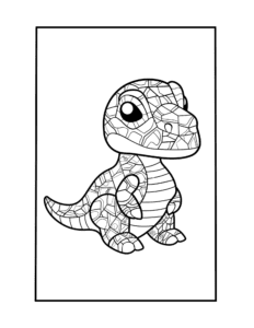 free printable with mosaic dinosaur