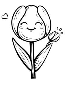 cute tulipan flower coloring page