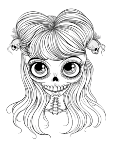 creepy skull aesthetic girl