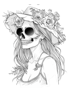 Dark Kawaii Summer Coloring Pages