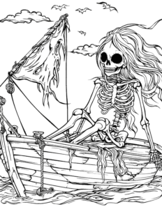 Skeleton on board