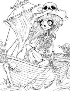 Summer pastel goth coloring page