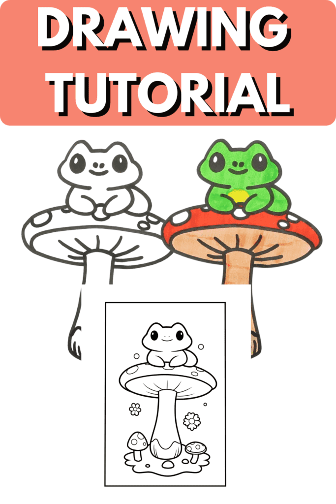 How To Draw Kawaii Mushroom With Cute Frog
